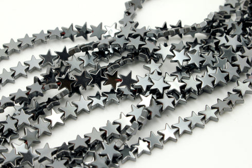 Hematite Gemstone Beads, 8mm, Star